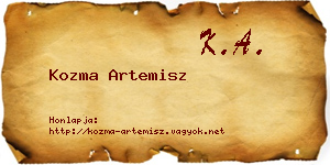 Kozma Artemisz névjegykártya